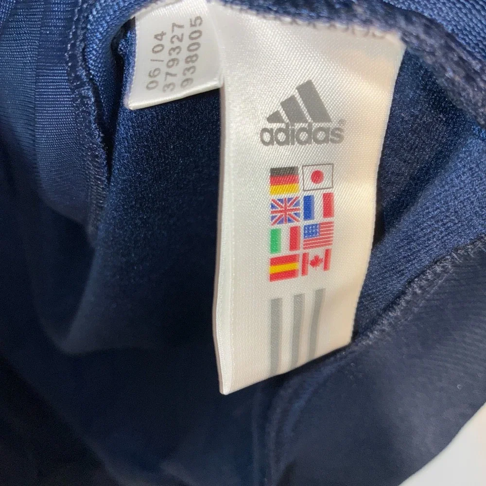 Adidas Track Jacket Navy 3-Stripes Tricot Full Zip Mens M